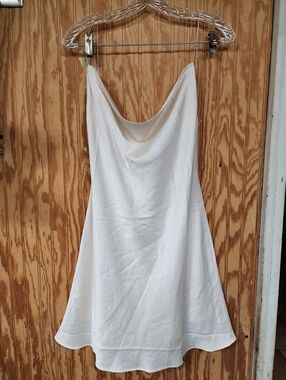 Fashion Nova White Cowl Neck Slip Dress